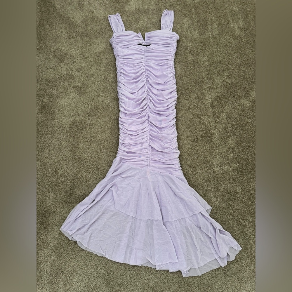 Hello Molly Sz4 lavender long body con polyester spandex dress - Picture 8 of 16